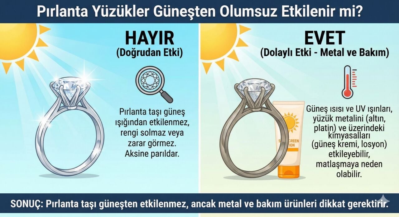 Pırlanta Yüzükler Güneşten Olumsuz Etkilenir mi? 