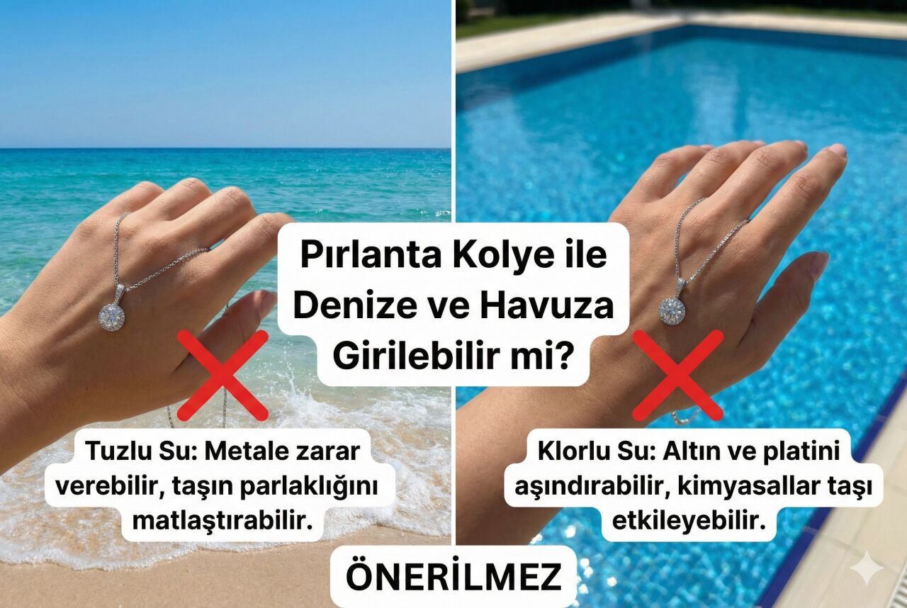 Pırlanta Kolye ile Denize ve Havuza Girilebilir mi?