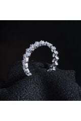 Swarovski Taşlı Tamtur Beyaz Altın Yüzük