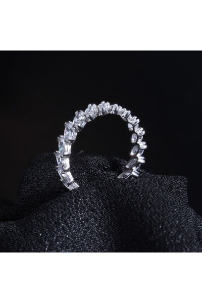 Swarovski Taşlı Tamtur Beyaz Altın Yüzük