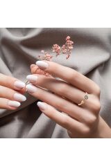 Mineli Nazarlık Ve Top Figürlü Ayarlanabilir Rose Altın Yüzük