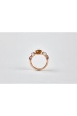Farklı Renklerde Quartz Taşlı Rose Altın Yüzük