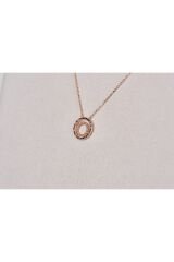 Zirkon Taşlı Rose Altın Kolye