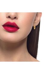 Çift Sıralı Dorika Ve Desenli Düz Model Geçişli Sarı Altın Küpe