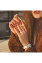 Pırlanta Badem Tırnak Tektaş Beyaz Altın Yüzük