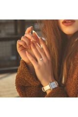 Pırlanta Renkli Taşlı Rose Altın Yüzük