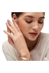 Pırlanta Taşlı Yarımtur Beyaz Altın Yüzük