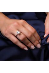 Pırlanta White Topaz Taşlı Beyaz Altın Yüzük