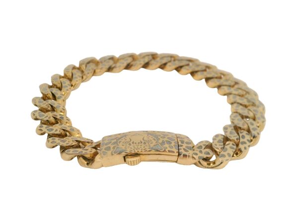 Leopar Desen Yüzeyli Retro Gurmet Model Yeşil Altın Bileklik