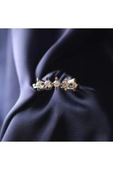 Pırlanta Badem Tırnak Klasik Beştaş Beyaz Altın Yüzük