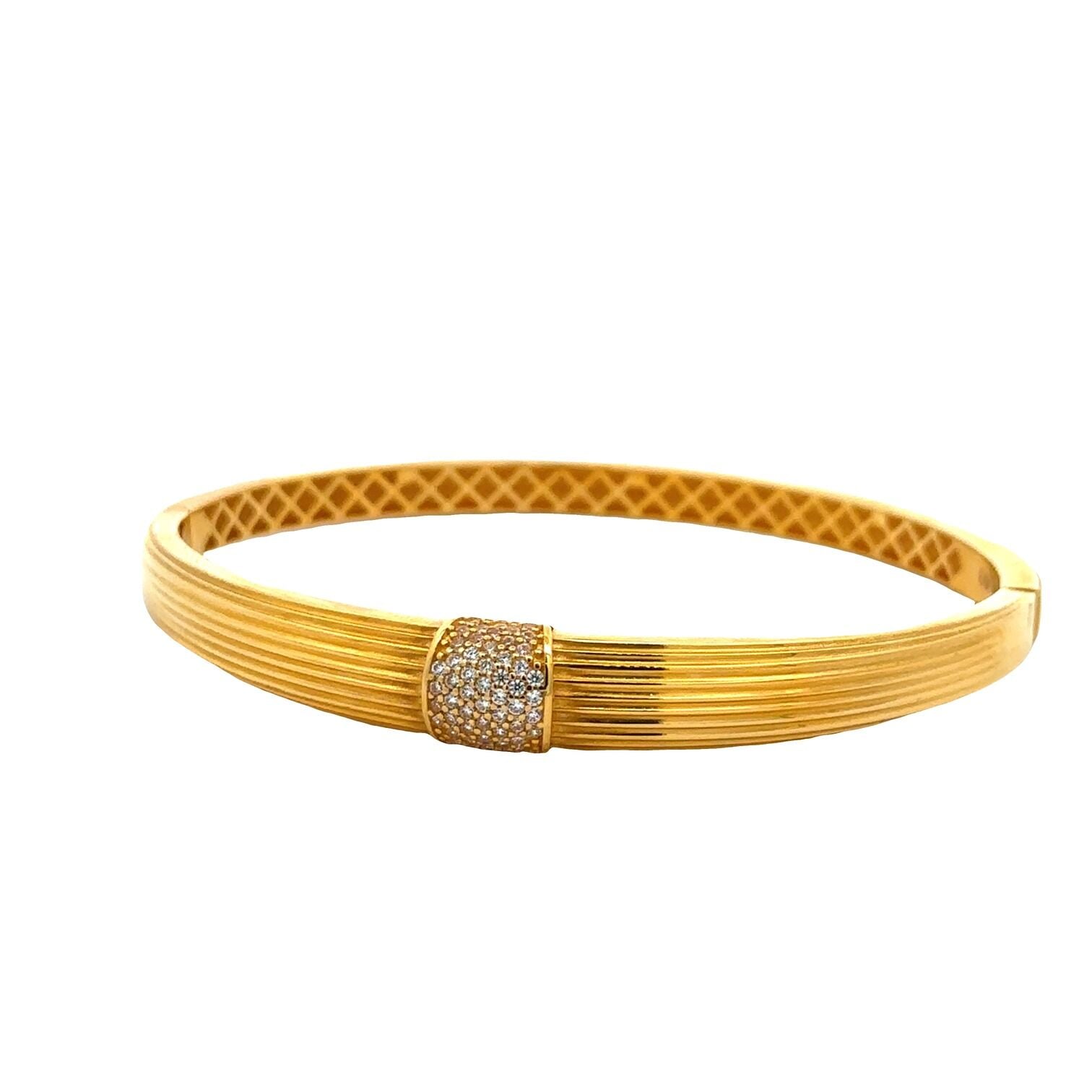 Zirkon Taş Detaylı Şık Ve Modern Tasarım Sarı Altın Bilezik