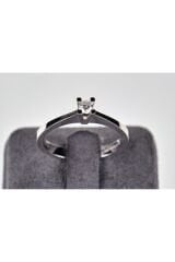 Pırlanta Badem Tırnak Klasik Tektaş Beyaz Altın Yüzük