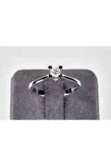 Pırlanta Takoz Tırnak Klasik Tektaş Beyaz Altın Yüzük