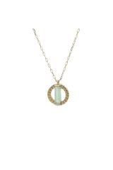 Peridot Taşlı Modern Tasarım Yeşil Altın Kolye