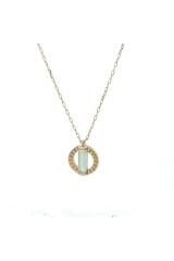 Peridot Taşlı Modern Tasarım Yeşil Altın Kolye
