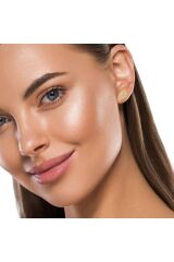 Zirkon Taşlı Çiçek Model Yeşil Altın Küpe