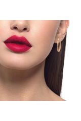 Yüzeyi Tıraşlı Küçük Halka Model Rose Altın Küpe